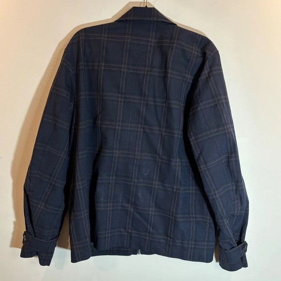 CLOSED Sz L Window  Pane Plaid Zip Up Patch Pockets Turned Collar Lined Shacket - Picture 7 of 15
